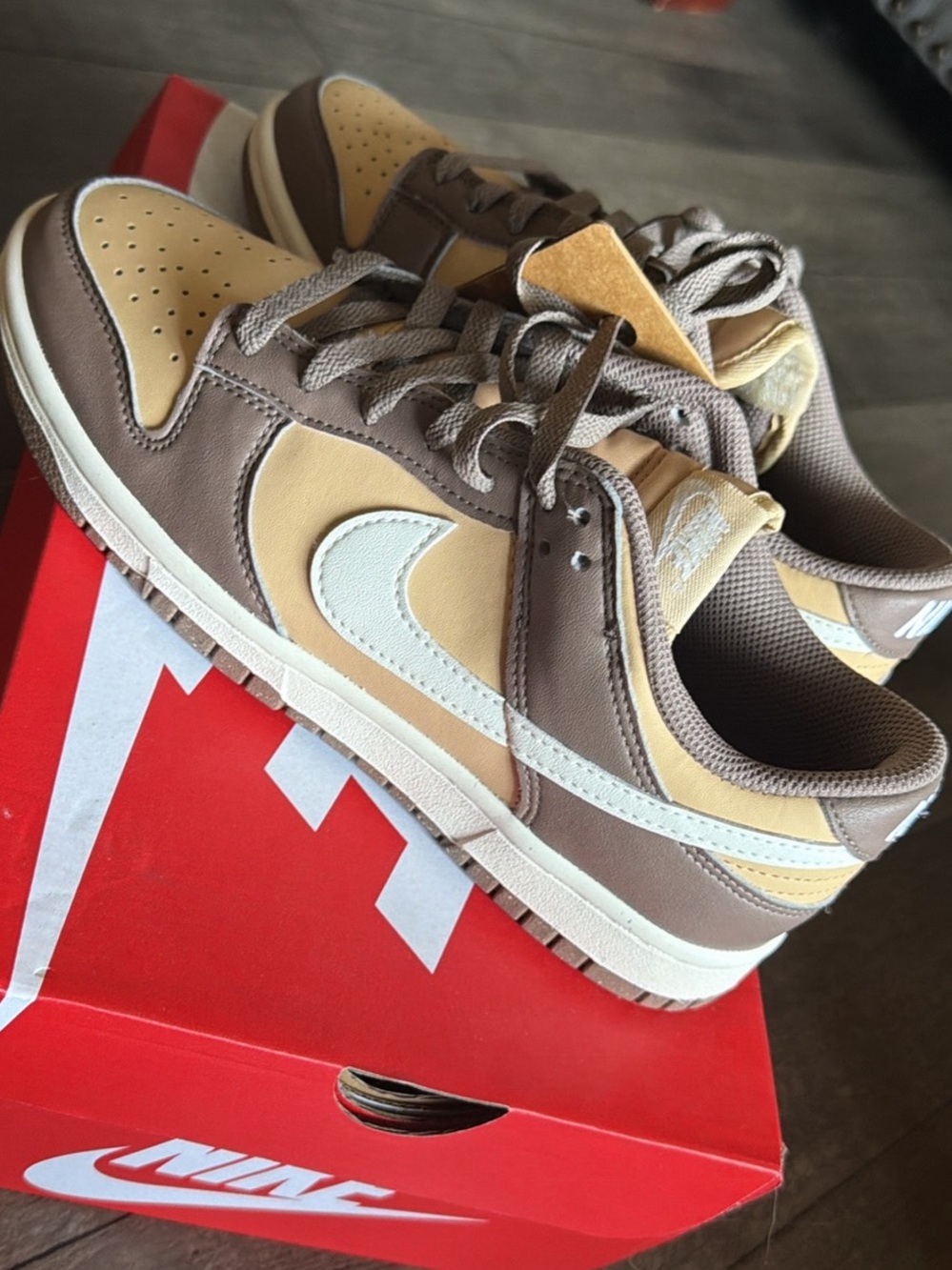 Nike Women’s Low-Top Sneakers in Beige, Taupe, and White - Picture 2 of 4